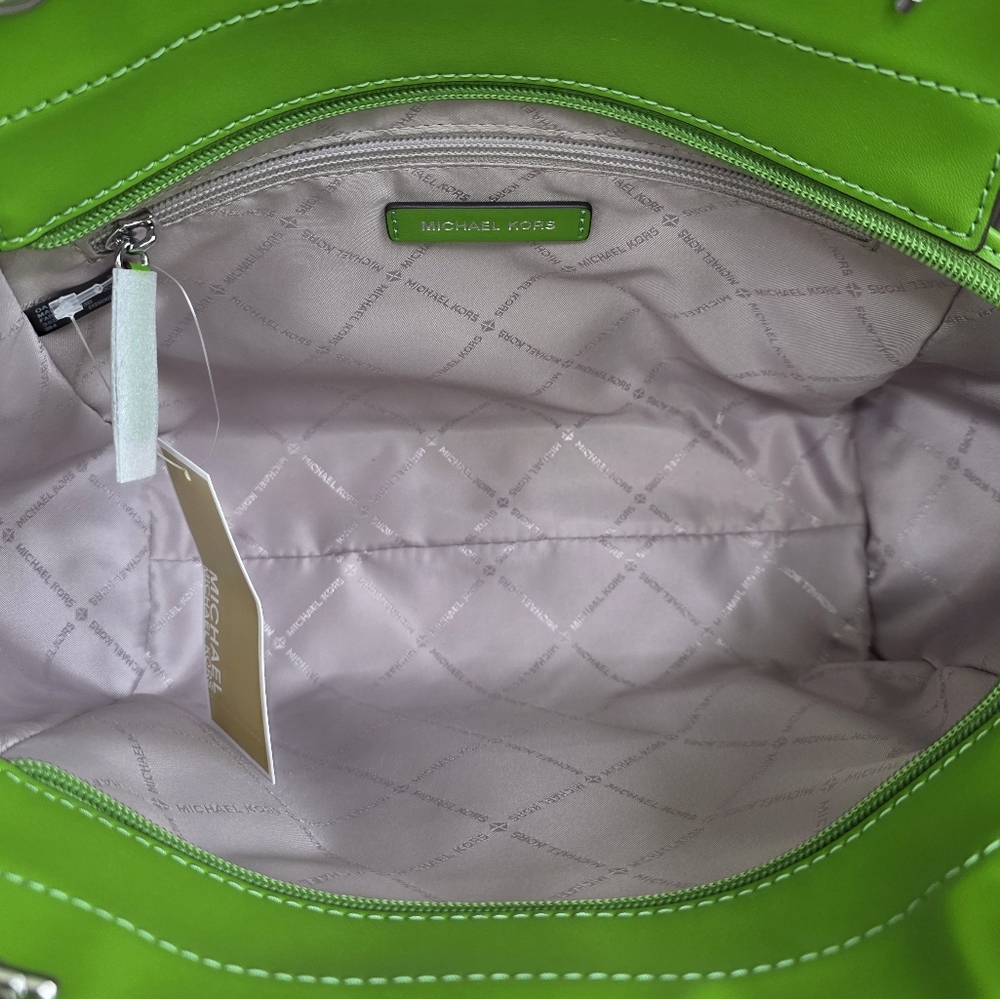 Michael Kors Jet Set Logo Large Green Shoulder Bag - Picture 5 of 9